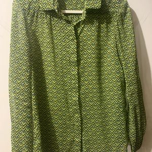 Green Striped Blouse